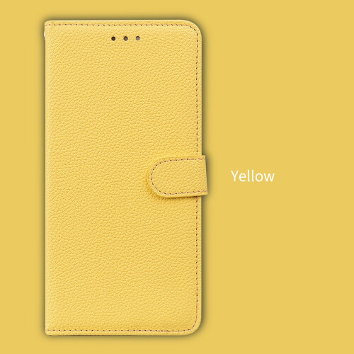 iPhone 16E yellow flip wallet case with card holder