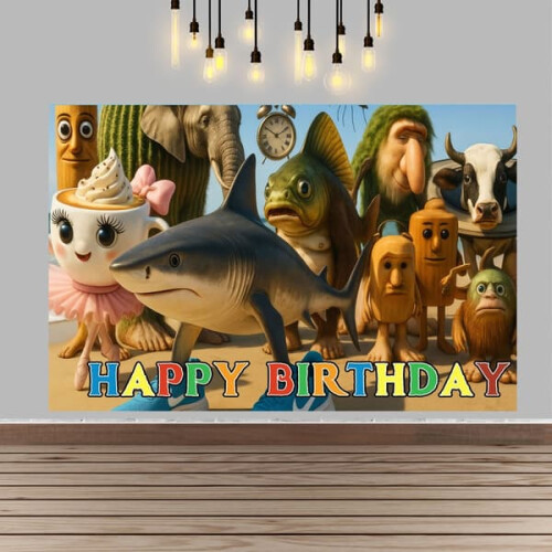 Italian Brainrot Party Decor Set with Plush and Disposable