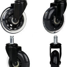 Office Chair Casters Black Quiet Durable Set