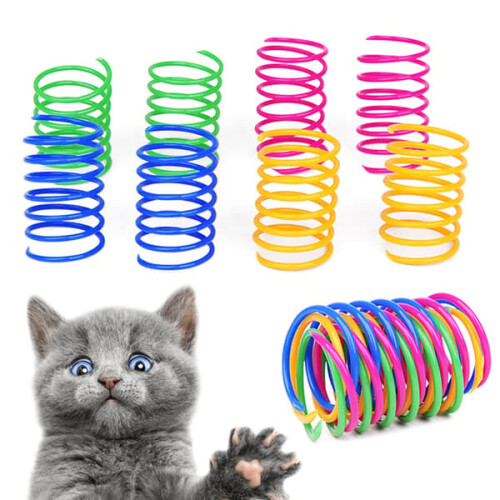 Cat Toy Spiral Spring 20 pcs Colorful Plastic