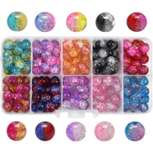 Cracked Glass Beads 8mm for Jewelry Making 200 pcs
