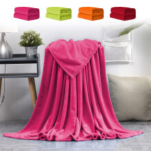 Ensfarvet fleece-tæppe 137 x 112 cm