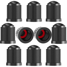 Tire Valve Caps with O-ring 10-pack Black