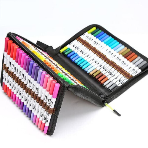 Brush Pen Set Water-Based Dual Tip 100 Colors