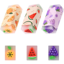 Fruit Eraser Set Soft Pencil Erasers for Kids 3 pcs