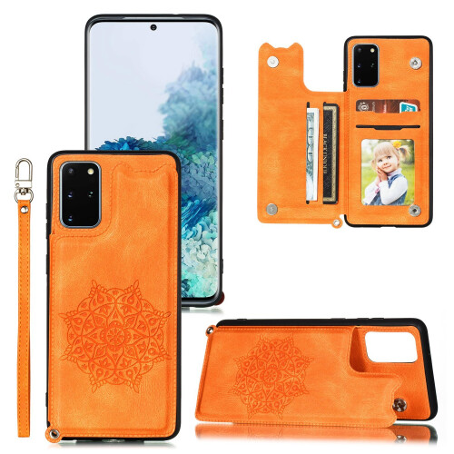 Samsung Galaxy S20 FE case with card holder orange