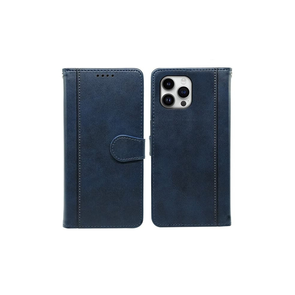 Skalo Iphone 16 Pro Wallet Case Pu Leather Blue 900223040800