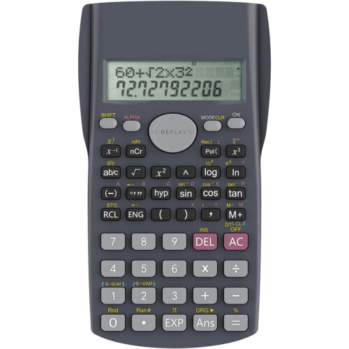 Scientific Calculator 2-Line Black