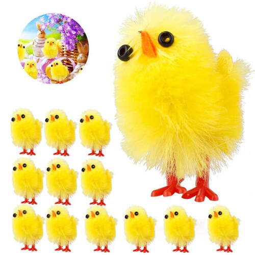 Mini Easter Chickens Yellow Decoration Toy 60pcs
