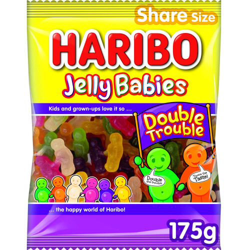 Haribo Haribo Jelly Babies Double Trouble Sweets Bag, 175g