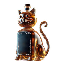 Carafe en verre en forme de chat pour décorer un bar à la maison