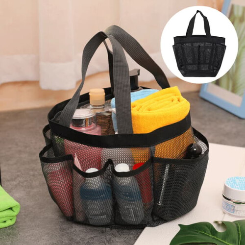Portable mesh shower caddy travel toiletry bag