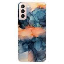 Samsung Galaxy S22 case marble motif orange multicolor