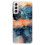 Samsung Galaxy S22 case marble motif orange multicolor 1