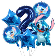 Lilo & Stitch party balloons blue 6 pcs 30 inch