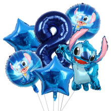 Lilo & Stitch party balloons blue 30 inch 6 pcs