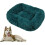 Rectangular Pet Bed Plush Cushion M Dark Green 1