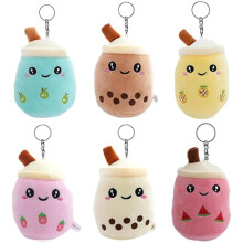 Bubble Tea Plush Keychain Kawaii Style 6-Pack