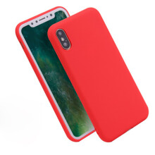 Silicone iPhone XS Max Case Red Shock-Absorbing