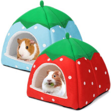 Manure Pig Hideout Bed House for Small Animals Red Blue