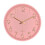 Wall Clock Silent Battery Powered Pink Round 1