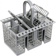 Dishwasher cutlery basket with removable handle