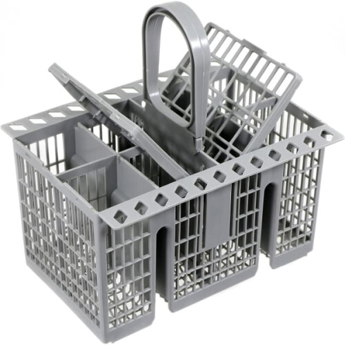 Dishwasher cutlery basket with removable handle