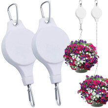 Adjustable Hanging Hooks for Flower Pots White 2 pcs