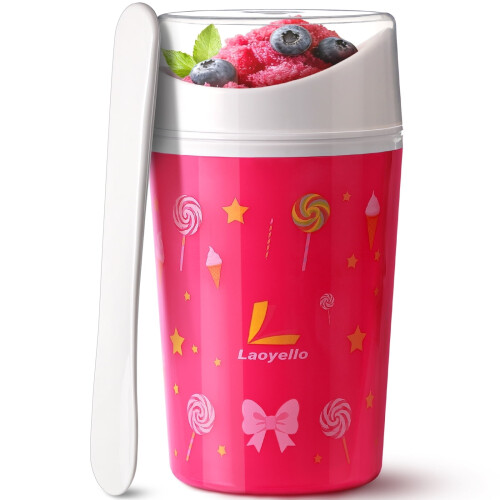 Livhil Slushy Cup Pink Magic Squeeze DIY Slushie Maker