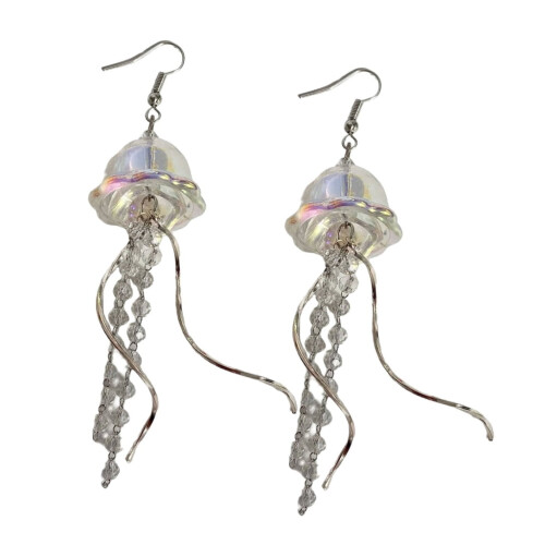 Jellyfish earrings dangle hook 1 pair