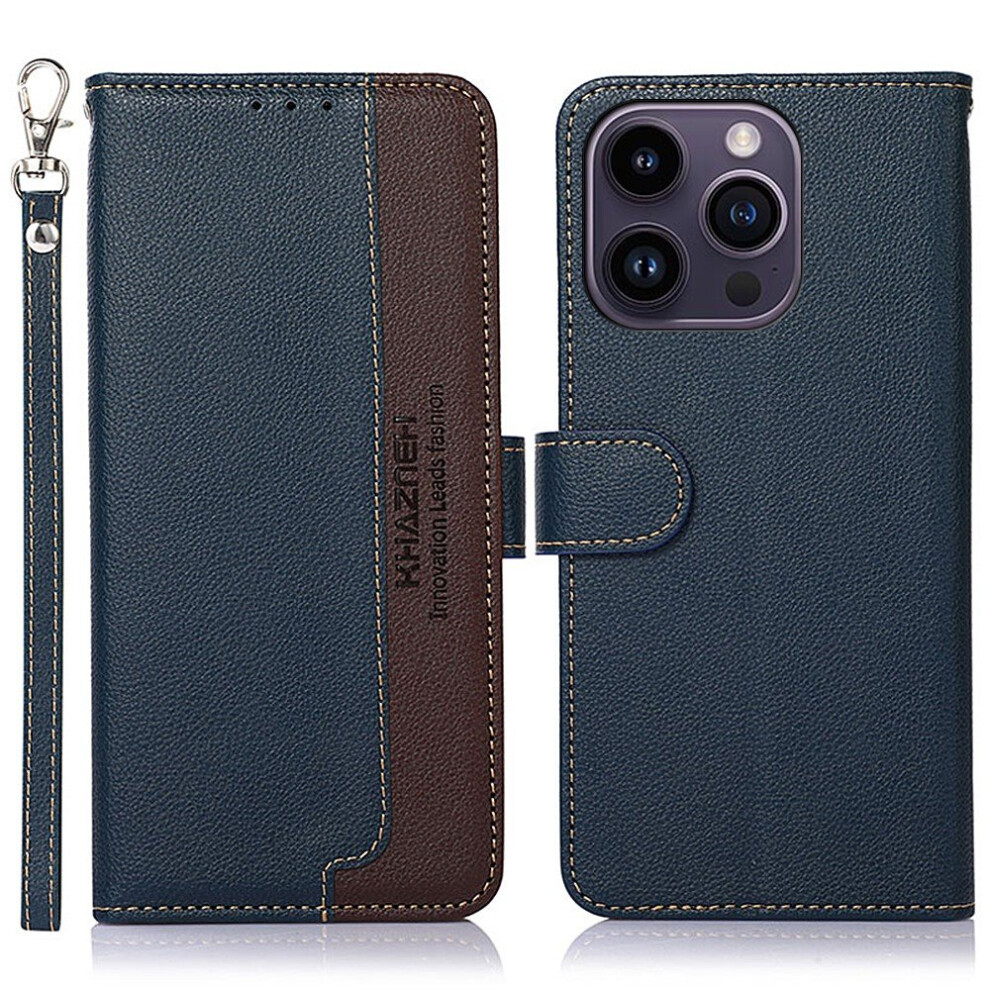 Khazneh Iphone 15 Pro Wallet Case Blue Brown Blue,Brown 900223061812