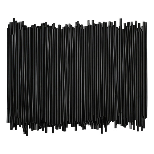 Black plastic cocktail straws 5 inches 500 count