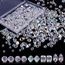 Glass Beads for Jewelry Making AB Color 600 pcs 4/6/8mm