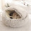 Fluffy Cat Bed Round Plush Cave with Hood 1 Pack 1