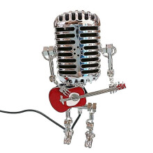 Vintage Robot Microphone Lamp LED Desk Lamp Red