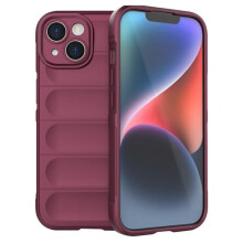 SKALO iPhone 15 rugged TPU bumper case wine red