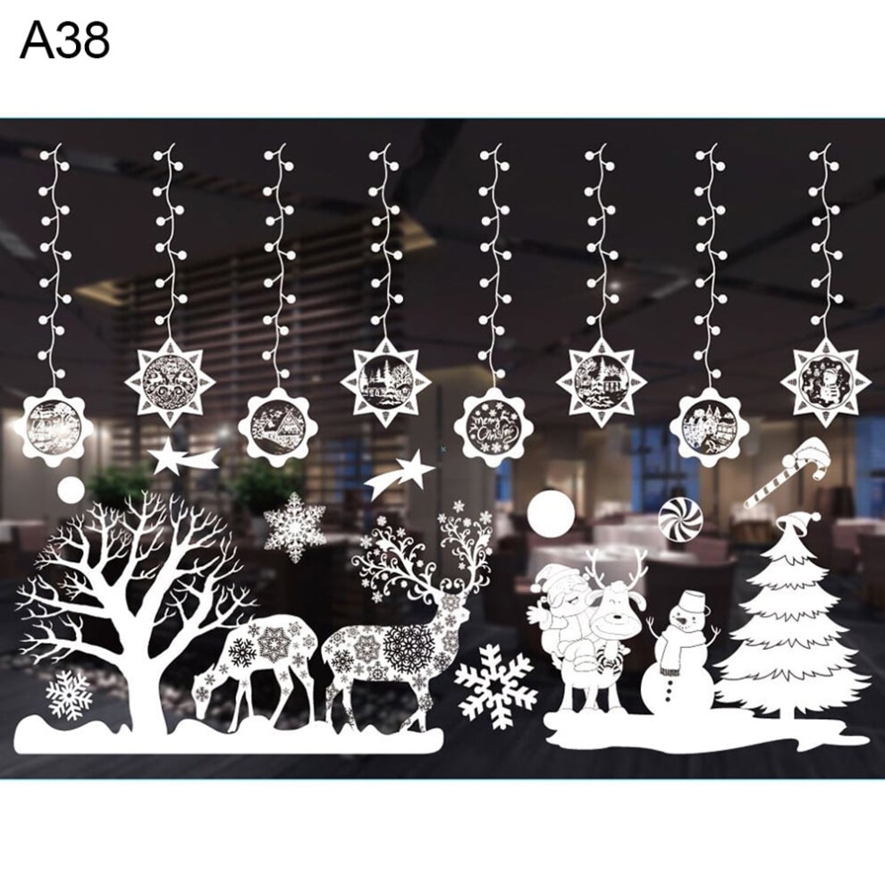 Christmas window clings snowflake Santa elf reindeer 1 sheet