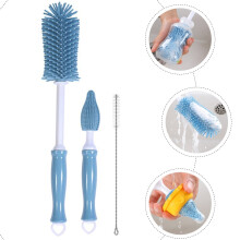 1 Set of Cleaning Brush for Water Bottle Cleaning with Silicone in Blue