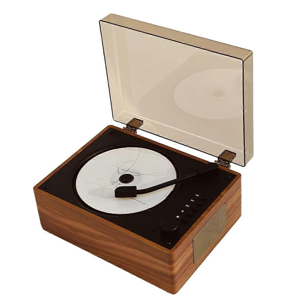 Retro Portable CD Player Bluetooth 5.0 Wood Brown-image-OPC-PW68MJQ-NEW
