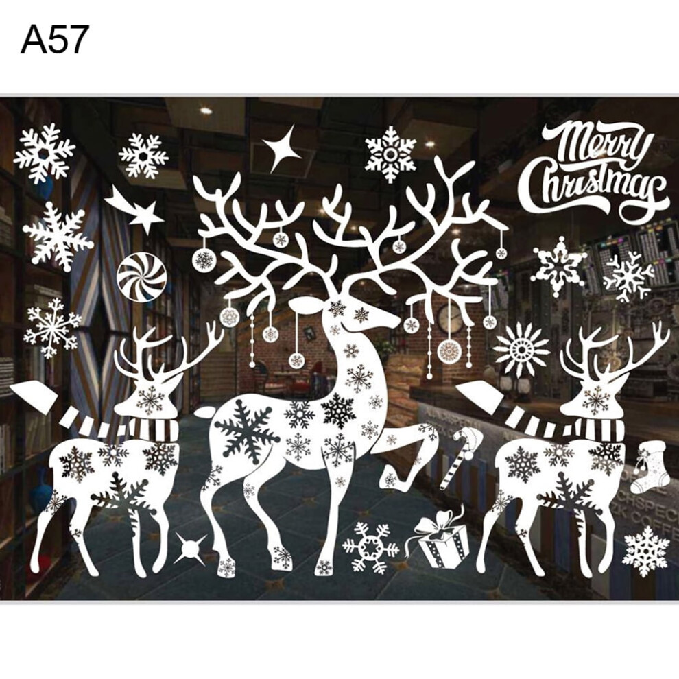 Christmas window clings snowflake Santa elf reindeer 1 sheet