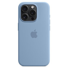 Magnetische Silikon-Handyhülle, kompatibel mit iPhone 15 Pro Max, MagSafe, Hellblau