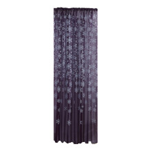 Snowflake Voile Curtains Silver Foil Print Pair