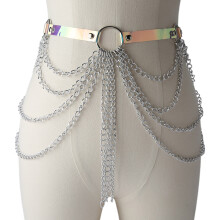 Women's Punk Waist Chain with Long Tassel Layered Belt