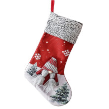 Personalized 3D Gnome Christmas Stocking Felt