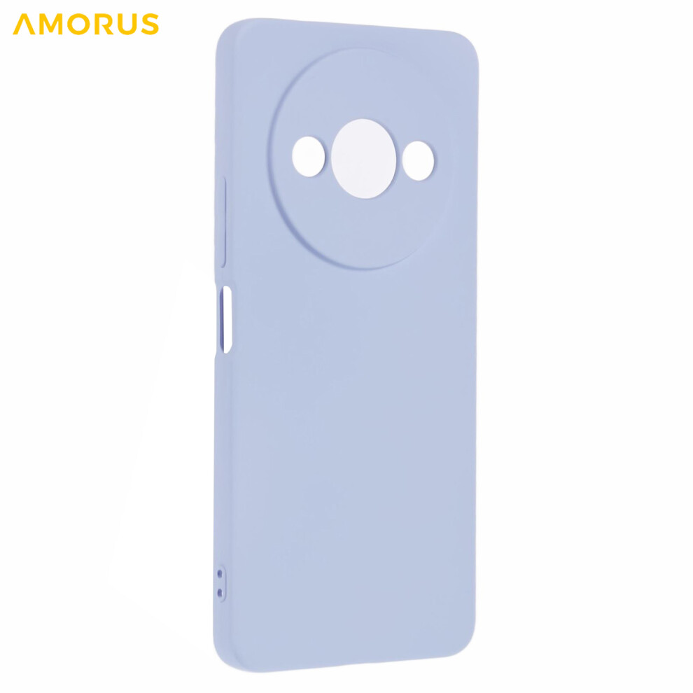 (Purple) Amorus For Xiaomi Redmi A3 4G / Poco C61 4G Case Precise Cutouts Tpu Fiber Lining Shockproof Phone Cover Purple 6914291725105