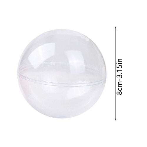 Enfeites de plástico transparente para preencher, 8 cm (3,15 polegadas)