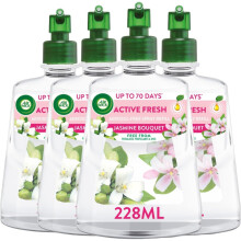 4 X Air Wick Active Fresh Non Aerosol Automatic Spray Refills 228ml - Jasmine Bouquet