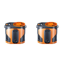 2X Outdoor Portable Waist Fan Hanging Neck Fan Strong Wind with Power Bank LED Lighting for Sports Outdoor Working