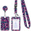 Lanière violette pour badge d'identification avec porte-clés et dragonne 1