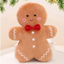 Coussin en peluche bonhomme en pain d'épice, décoration de Noël, 40 cm